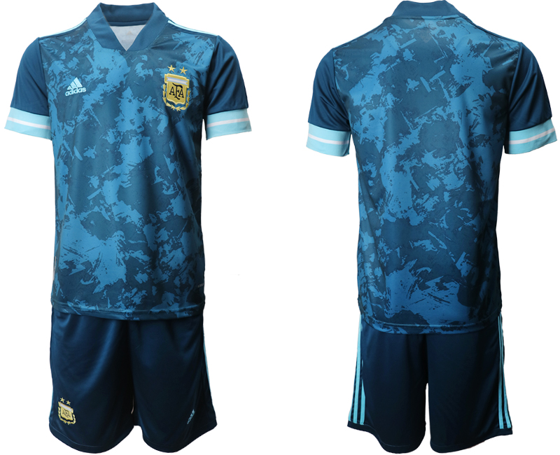 Men 2021 National Argentina away blue custom soccer jerseys->->Custom Jersey